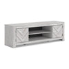 Cany TV Media Console with Firplace Option | 2 Doors | Whitewash | 71"