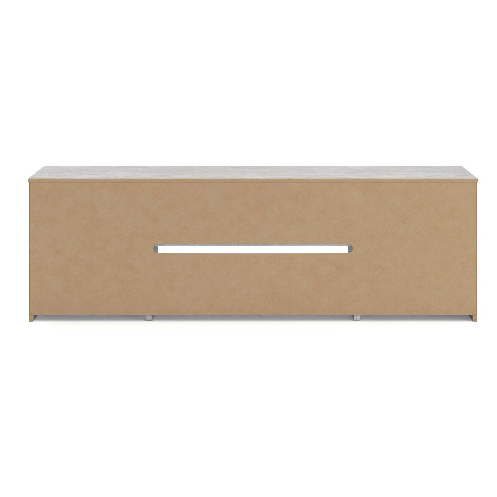 Cany TV Media Console with Firplace Option | 2 Doors | Whitewash | 71"