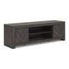 Cany TV Media Console with Firplace Option | 2 Doors | Black | 71"