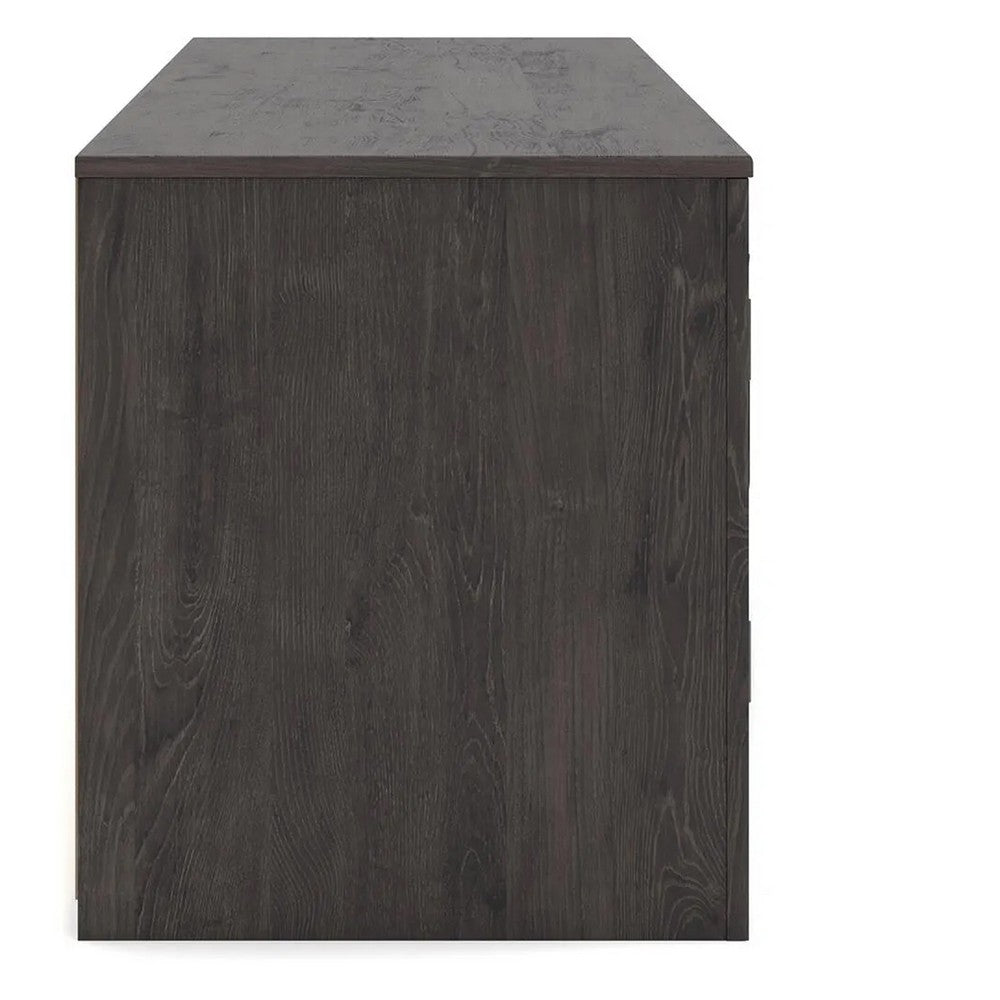 Cany TV Media Console with Firplace Option | 2 Doors | Black | 71"
