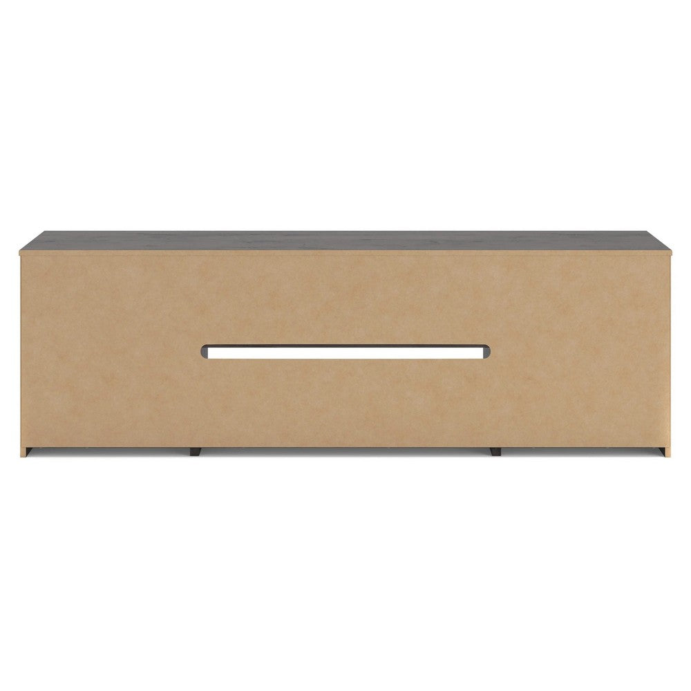 Cany TV Media Console with Firplace Option | 2 Doors | Black | 71"