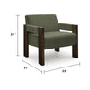 Live Accent Chair with Espresso Brown Wood Frame | Olive Green Tufted Velvet