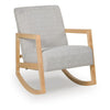 Wych Accent Rocking Chair with Natural Brown Wood Frame | Gray Fabric