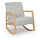 Wych Accent Rocking Chair with Natural Brown Wood Frame | Gray Fabric