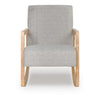 Wych Accent Rocking Chair with Natural Brown Wood Frame | Gray Fabric