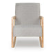 Wych Accent Rocking Chair with Natural Brown Wood Frame | Gray Fabric