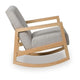 Wych Accent Rocking Chair with Natural Brown Wood Frame | Gray Fabric