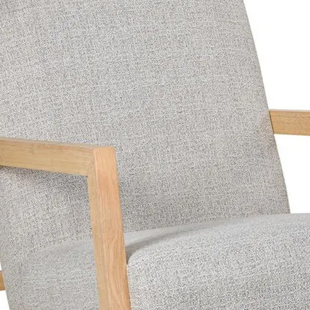 Wych Accent Rocking Chair with Natural Brown Wood Frame | Gray Fabric