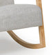 Wych Accent Rocking Chair with Natural Brown Wood Frame | Gray Fabric