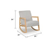 Wych Accent Rocking Chair with Natural Brown Wood Frame | Gray Fabric