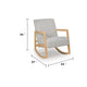 Wych Accent Rocking Chair with Natural Brown Wood Frame | Gray Fabric