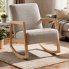 Wych Accent Rocking Chair with Natural Brown Wood Frame | Gray Fabric