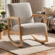Wych Accent Rocking Chair with Natural Brown Wood Frame | Gray Fabric