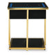 Rexy Accent Table with Built-In Speaker | Gold Metal | Black Mirror | 22"