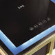 Rexy Accent Table with Built-In Speaker | Gold Metal | Black Mirror | 22"