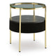 Noddy Accent Table with Glass Top | Built-In Speaker | Gold Metal | 22"