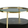 Noddy Accent Table with Glass Top | Built-In Speaker | Gold Metal | 22"