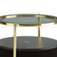 Noddy Accent Table with Glass Top | Built-In Speaker | Gold Metal | 22"