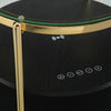 Noddy Accent Table with Glass Top | Built-In Speaker | Gold Metal | 22"