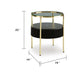 Noddy Accent Table with Glass Top | Built-In Speaker | Gold Metal | 22"