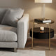 Noddy Accent Table with Glass Top | Built-In Speaker | Gold Metal | 22"