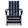 Eina Outdoor Adirondack Chair with Driftwood Tone Arms | Navy Blue