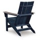 Eina Outdoor Adirondack Chair with Driftwood Tone Arms | Navy Blue