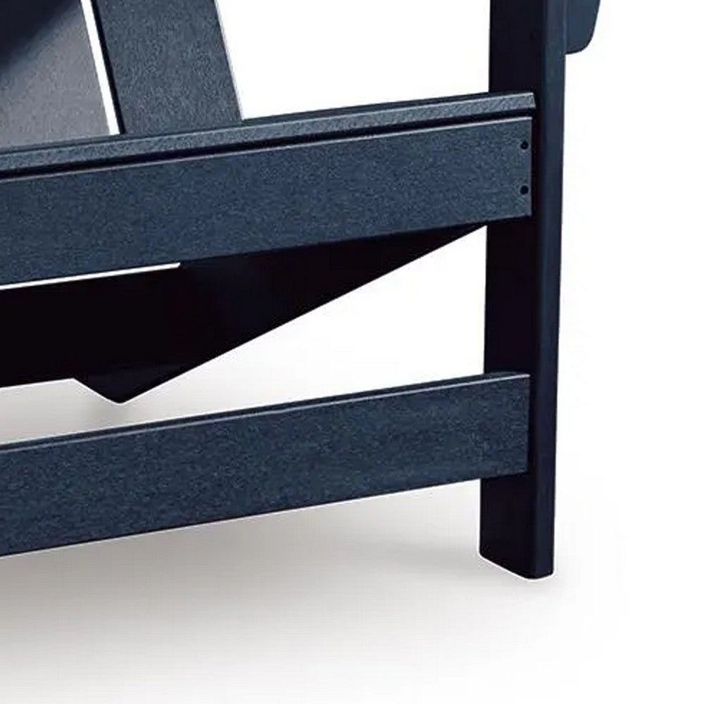 Eina Outdoor Adirondack Chair with Driftwood Tone Arms | Navy Blue
