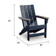 Eina Outdoor Adirondack Chair with Driftwood Tone Arms | Navy Blue