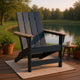 Eina Outdoor Adirondack Chair with Driftwood Tone Arms | Navy Blue