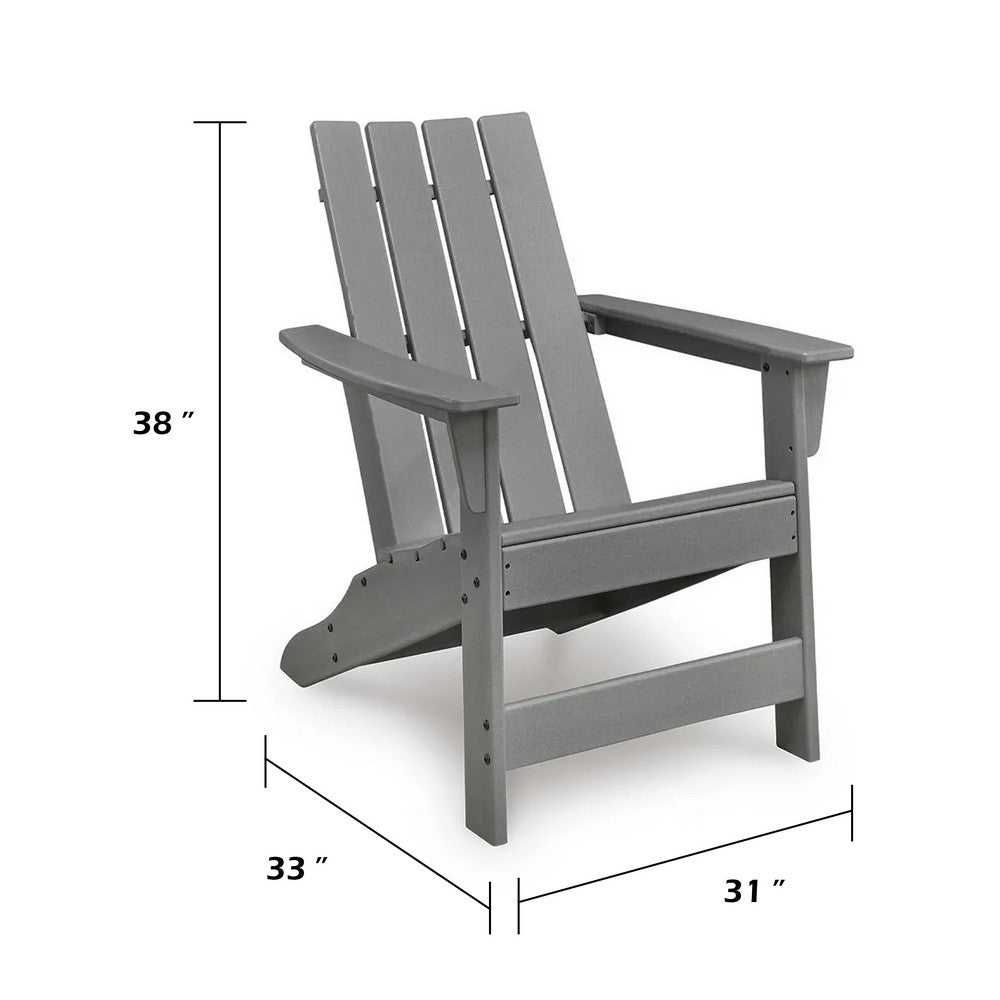 Covi Adirondack Outdoor Chair with Classic Slatted Back | Gray Wood
