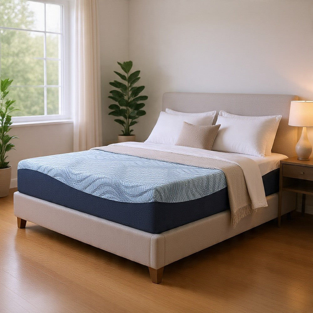 Ammy Memory Foam Full Mattress | Firm Foam Support | Light Blue | 10"