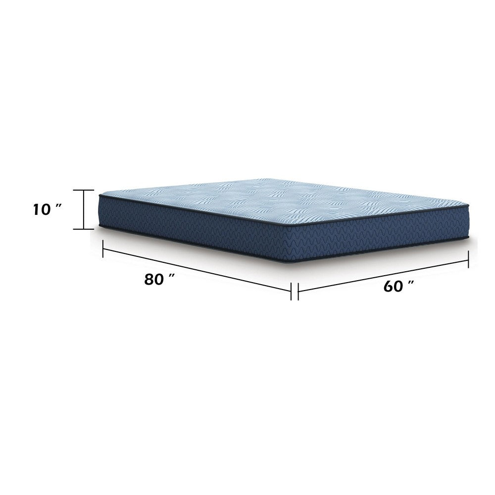 Pmy Hybrid Queen Mattress with Cooling Coil Support | Blue Polyester