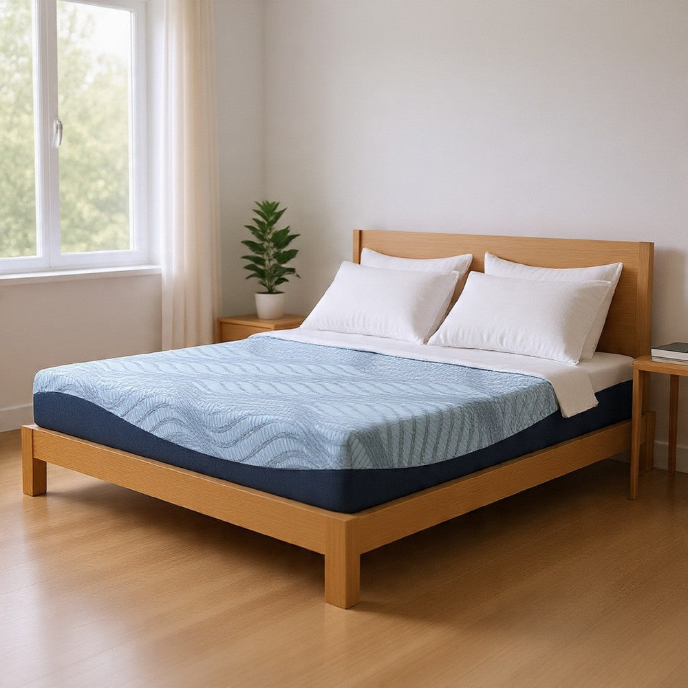 Ammy Memory Foam Queen Mattress | Firm Foam Support | Light Blue | 8"