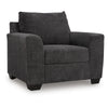 Lorry Accent Chair with Track Arms | Ebony Black Chenille 44"