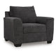 Lorry Accent Chair with Track Arms | Ebony Black Chenille 44"