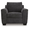 Lorry Accent Chair with Track Arms | Ebony Black Chenille 44"