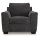 Lorry Accent Chair with Track Arms | Ebony Black Chenille 44"