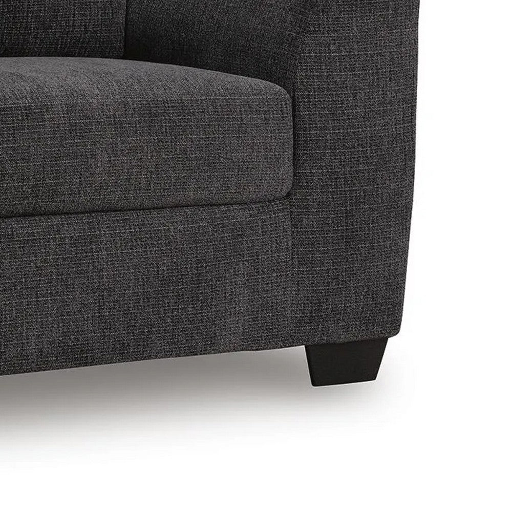 Lorry Accent Chair with Track Arms | Ebony Black Chenille 44"