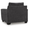 Lorry Accent Chair with Track Arms | Ebony Black Chenille 44"