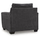 Lorry Accent Chair with Track Arms | Ebony Black Chenille 44"