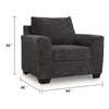 Lorry Accent Chair with Track Arms | Ebony Black Chenille 44"