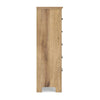 Maki Tall Dresser Chest | 5 Drawers | Natural Brown Finish & Bronze Knobs
