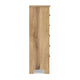 Maki Tall Dresser Chest | 5 Drawers | Natural Brown Finish & Bronze Knobs