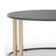 Hanah 3Pc Round Table Set with Goldtone Metal Accents | Black Glass