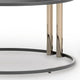 Hanah 3Pc Round Table Set with Goldtone Metal Accents | Black Glass