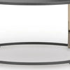Hanah 3Pc Round Table Set with Goldtone Metal Accents | Black Glass