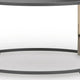 Hanah 3Pc Round Table Set with Goldtone Metal Accents | Black Glass