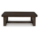 Kemu Rectangular Coffee Table with Open Frame Base | Dark Brown Wood | 56"