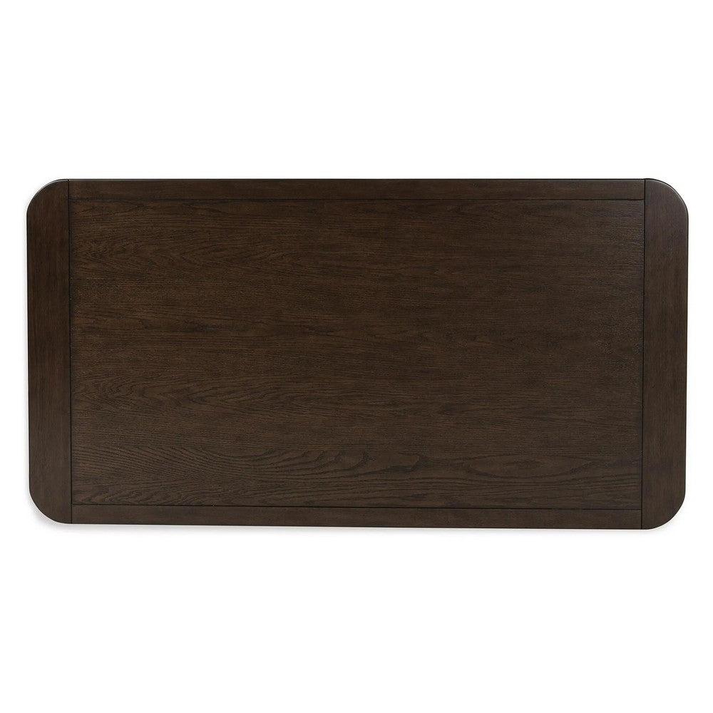 Kemu Rectangular Coffee Table with Open Frame Base | Dark Brown Wood | 56"